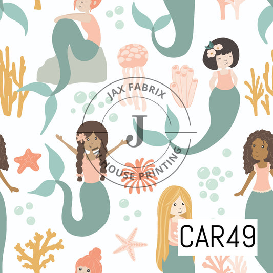 Mermaid Muse Sea Life White CAR49