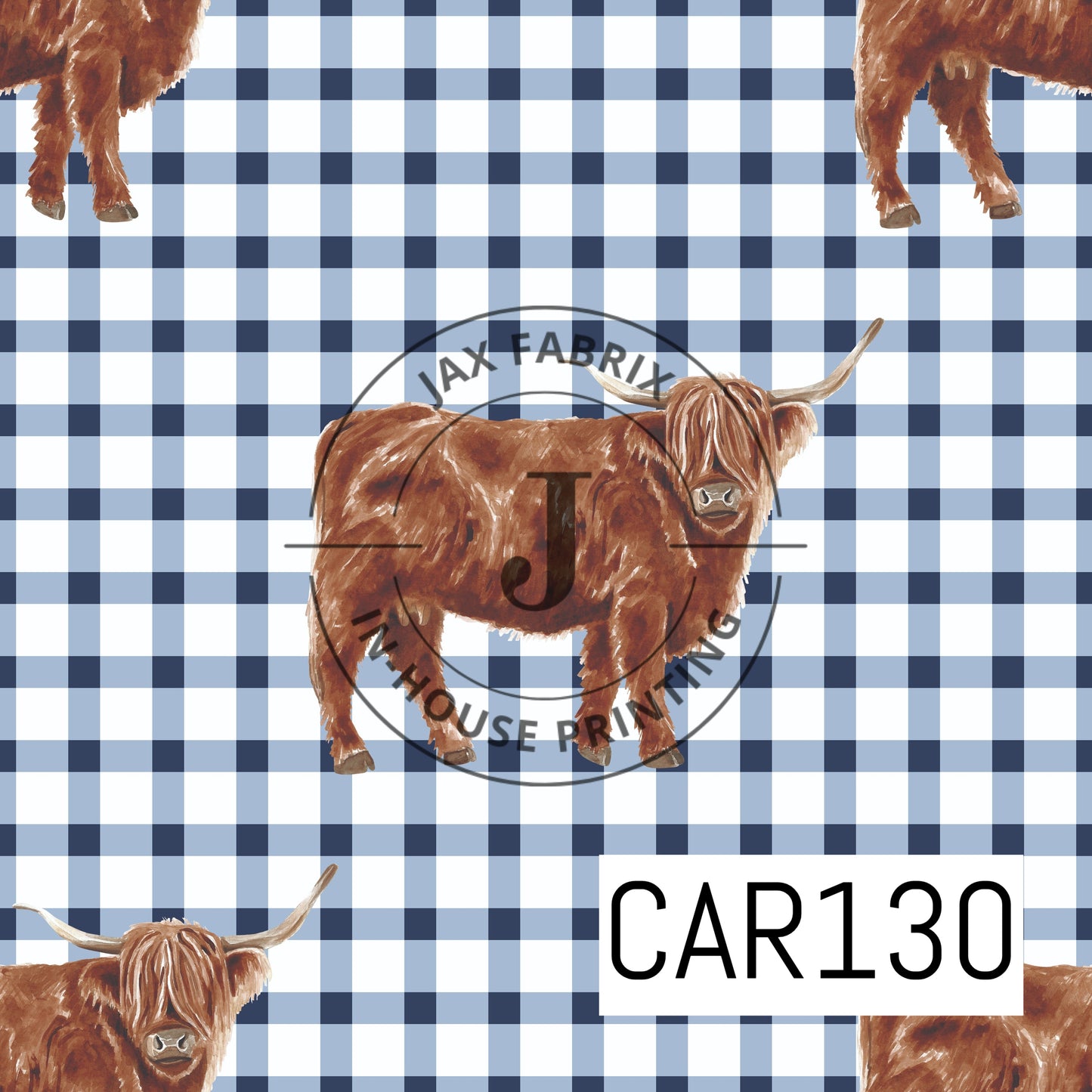 Patriotic Gingham Cow CAR130