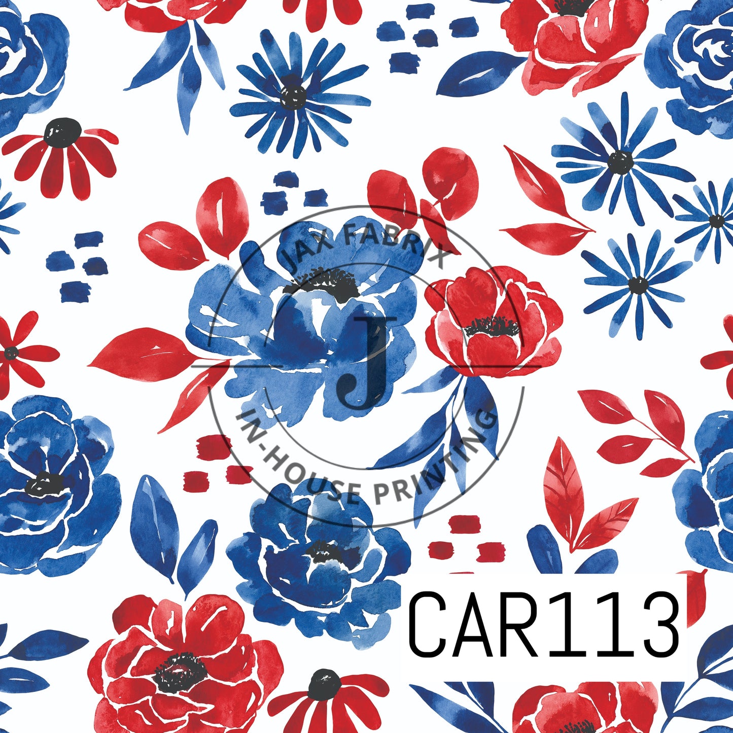 Patriotic Floral White CAR113