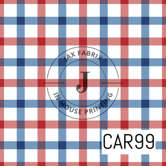 Patriotic Gingham Small Red White and Blue CAR99