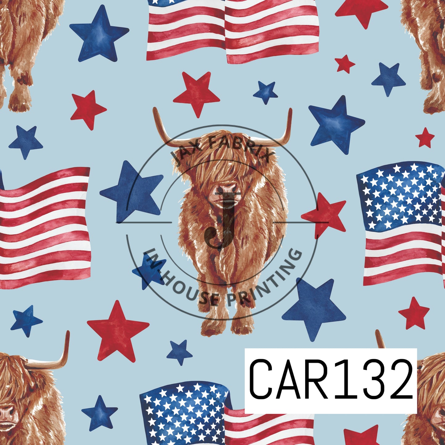 Patriotic Cow Blue CAR132