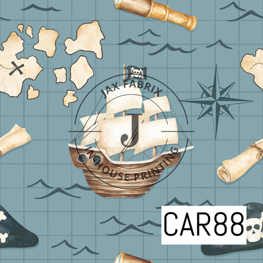 Pirates Ahoy Nautical Blue CAR88