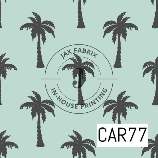 Pirates Ahoy Palm Trees Aqua Black CAR77