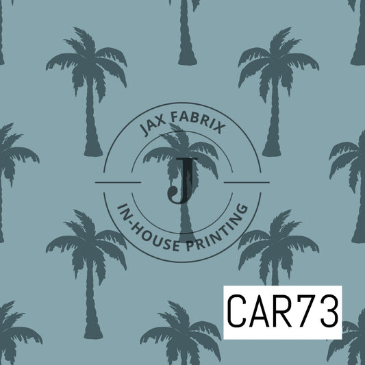Pirates Ahoy Palm Trees Silhouette Blue CAR73