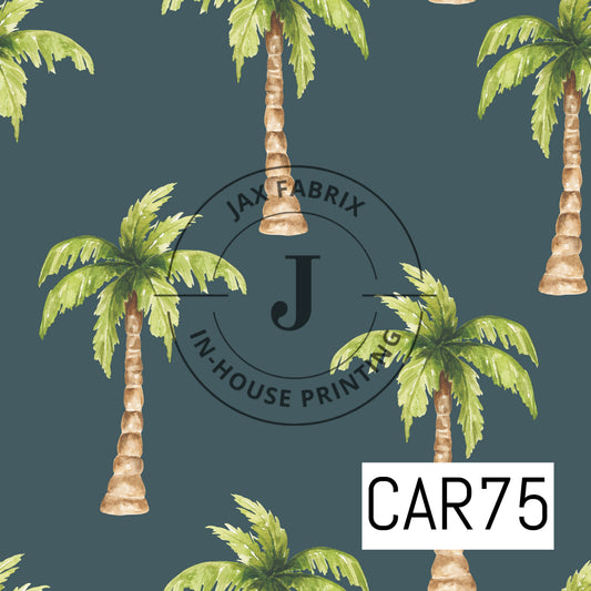 Pirates Ahoy Palm Trees Blue CAR75
