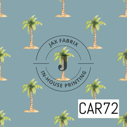 Pirates Ahoy Palm Trees Island Blue CAR72