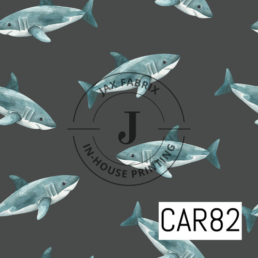 Pirates Ahoy Sharks Dark Black CAR82