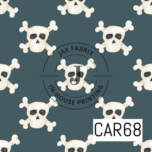 Pirates Ahoy Skulls Dark BlueCAR68