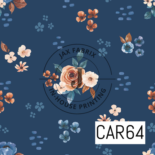 Rust and Royal Floral Blue CAR64