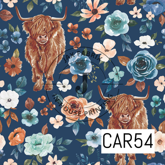 Rust and Royal Cows Blue CAR54
