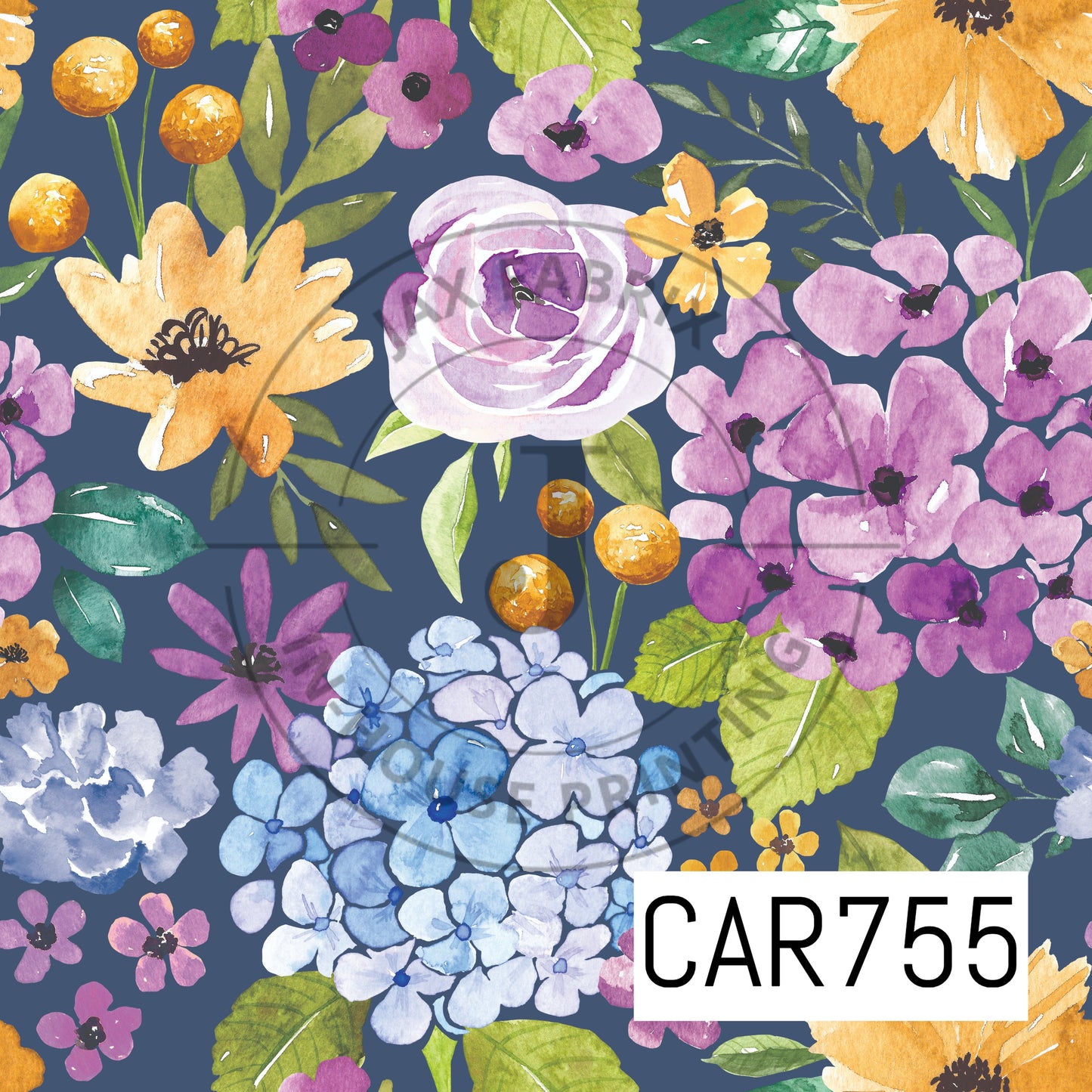 Summer Garden Floral Blue CAR755