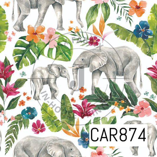 Tropical Jungle Elephants CAR874