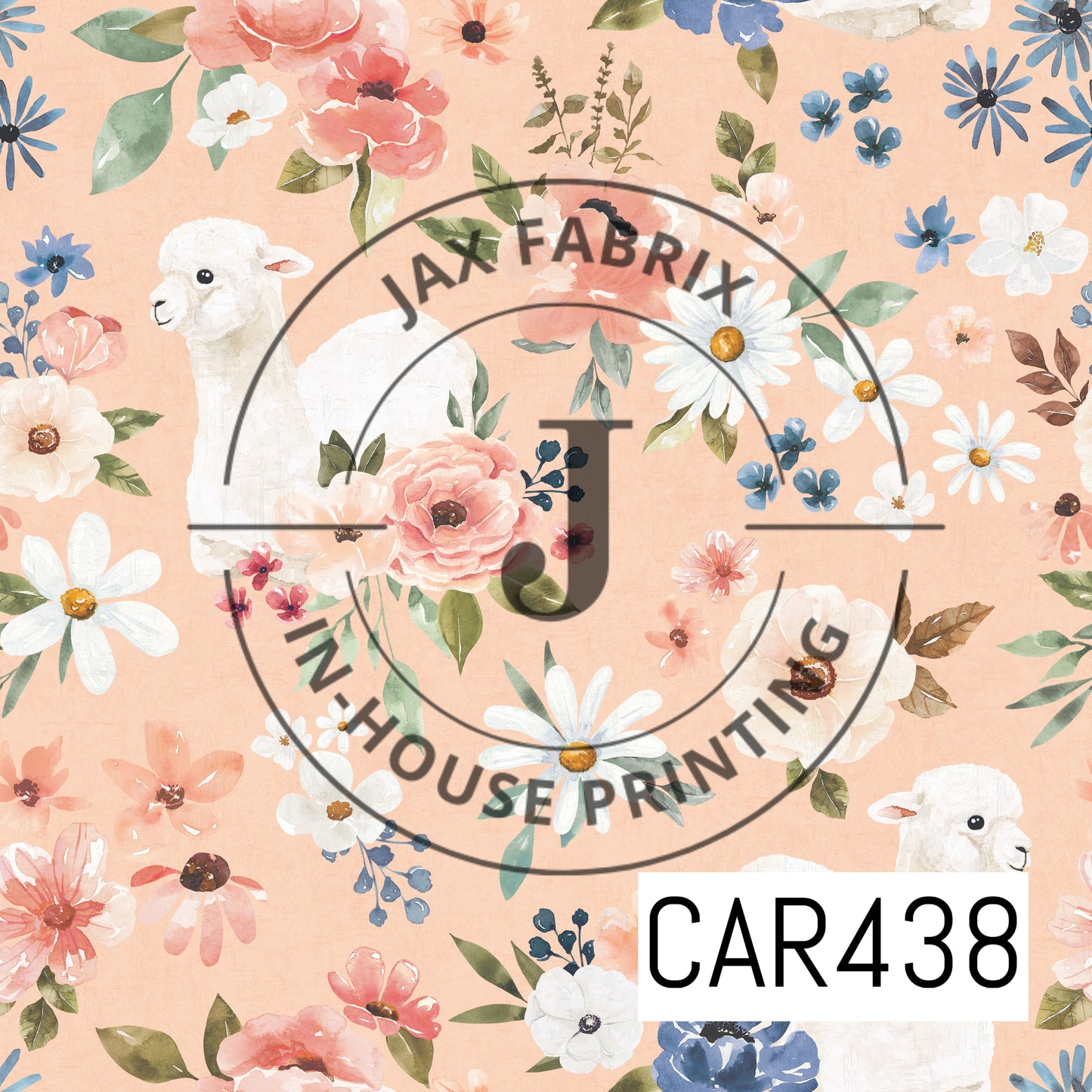 Wanderlust Llamas Floral Blush CAR438