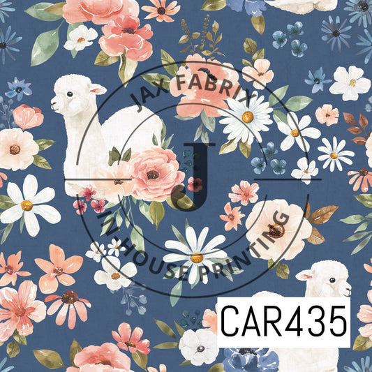 Wanderlust Llamas Floral Periwinkle CAR435