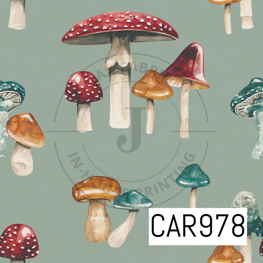 Wild Wood Mushrooms Blue CAR978