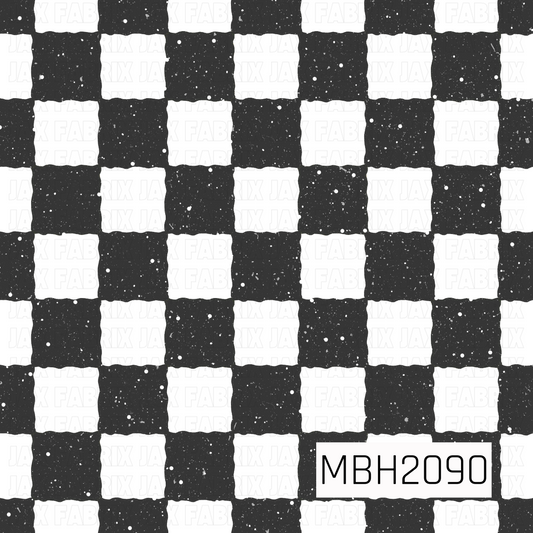 pattern of black and white checkered with speckles on the black squares 