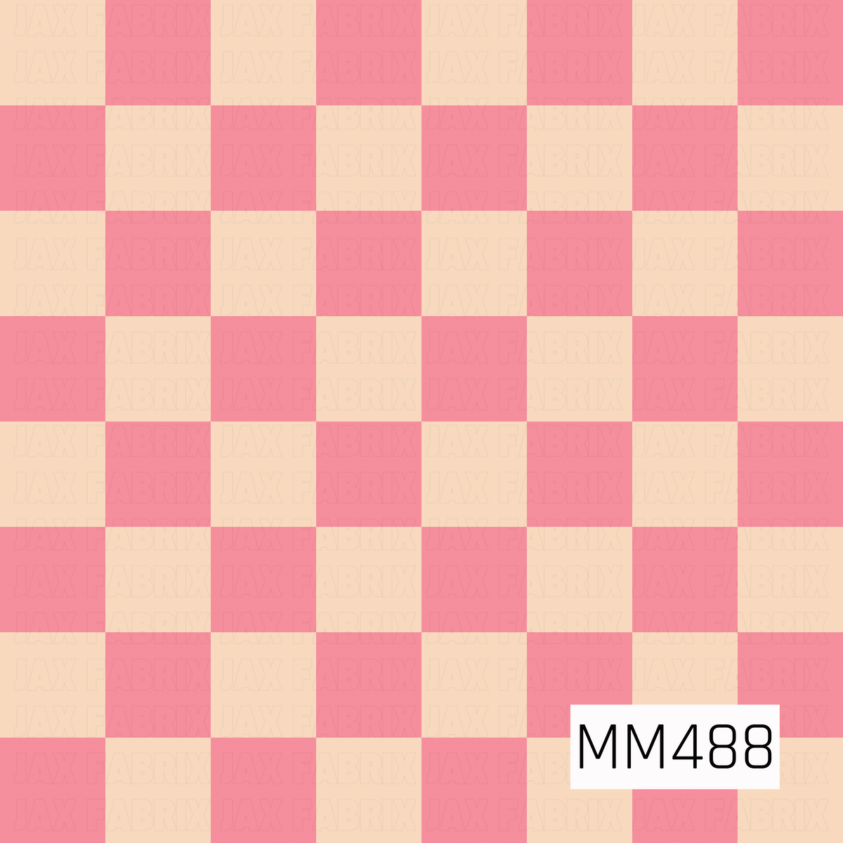 A classic oversized gingham check pattern featuring warm cream and soft rosy pink squares. The simple two-tone design has a sweet, cheerful feel with a subtle retro-inspired look.