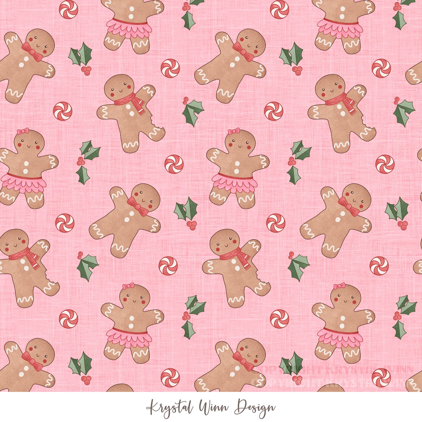 Christmas Cookie Gingerbread Pink KW1341