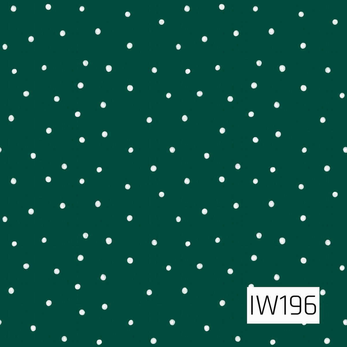 A classic polka dot pattern featuring small, softly textured white dots evenly scattered across a rich, deep evergreen background. The slightly imperfect, hand-painted dots add a charming, whimsical touch to this simple and timeless holiday design.