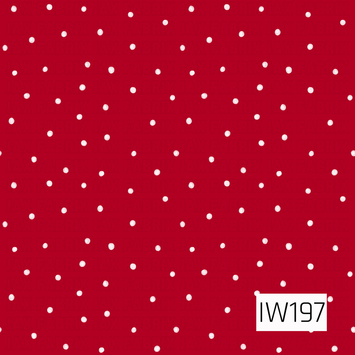 A classic polka dot pattern featuring small, softly textured white dots evenly scattered across a rich Christmas red background. The slightly imperfect, hand-painted dots add a sweet, whimsical touch to this simple and timeless holiday design.