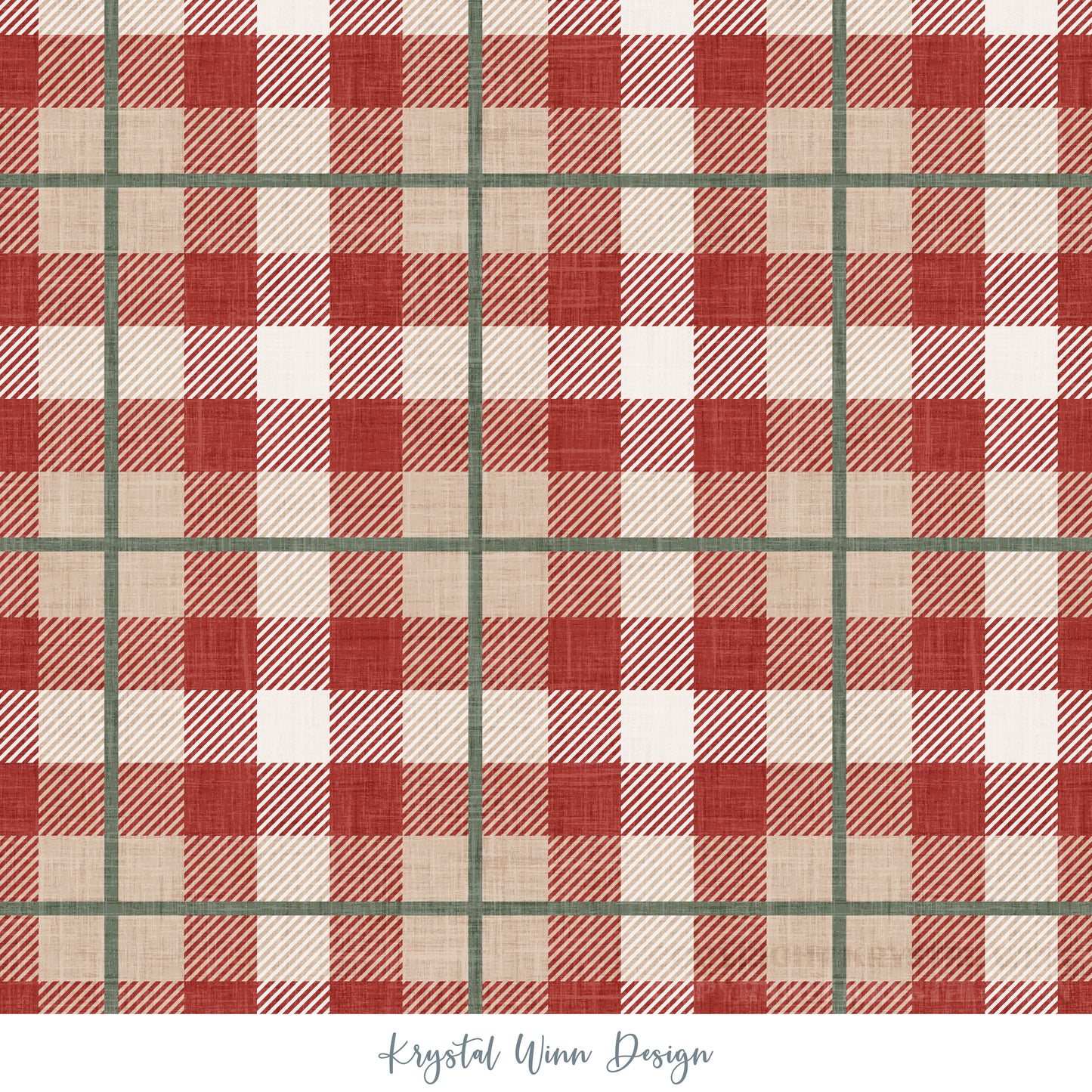 Christmas Faux Flannels Plaid Santa KW1064