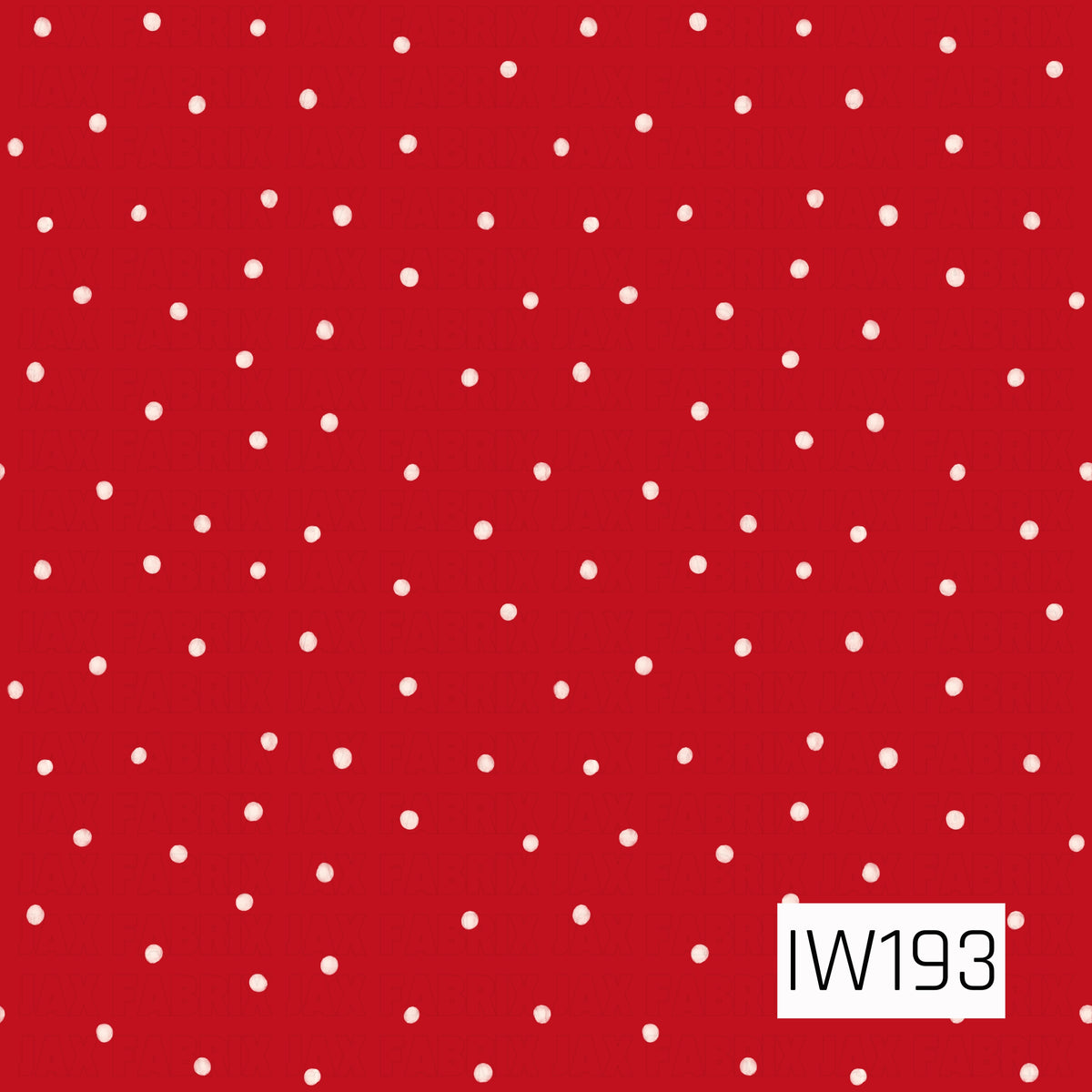 A simple, festive polka dot pattern featuring small, softly textured ivory white dots scattered evenly across a vibrant Christmas red background. The slightly imperfect, hand-painted dots give this classic design a playful, whimsical feel.