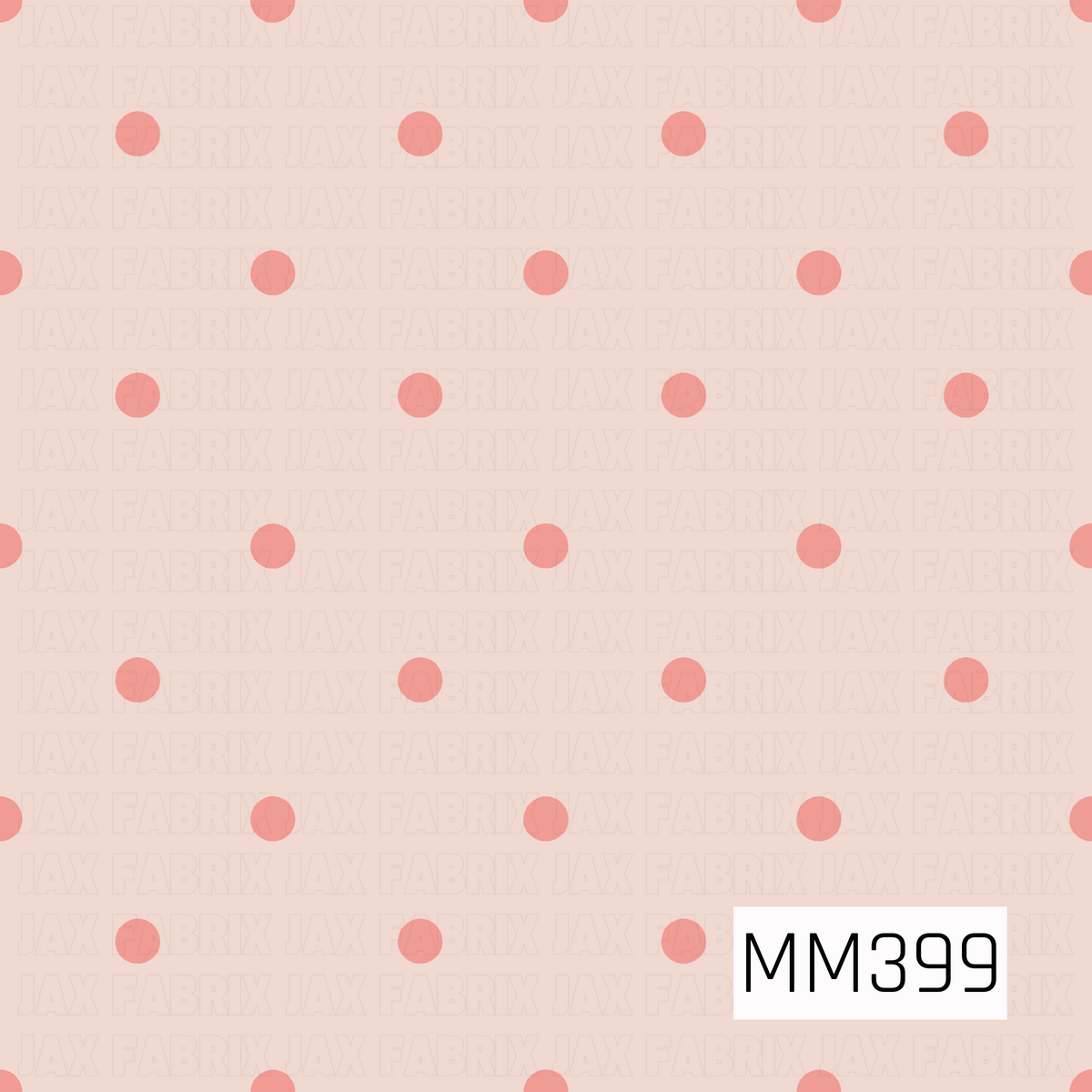 A simple polka dot pattern featuring soft coral pink dots evenly scattered across a pale blush pink background. The subtle tone-on-tone palette gives it a sweet, clean, and playful look.
