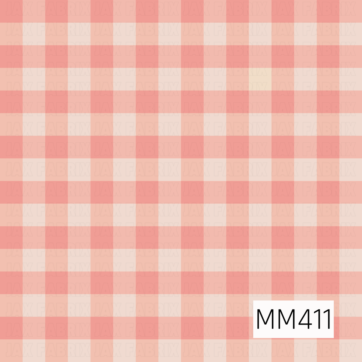 A soft gingham plaid pattern featuring warm coral pink and creamy ivory checks. The slightly uneven, hand-painted lines give the classic checkered design a cozy, whimsical feel.
