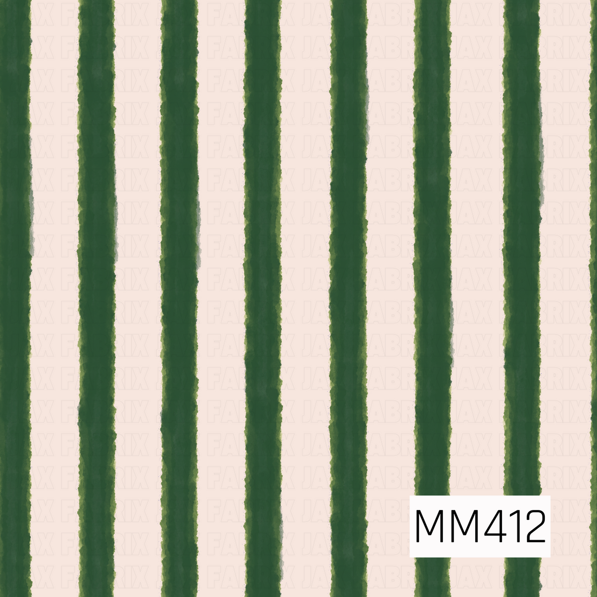 A simple hand-painted stripe pattern featuring deep forest green vertical bands against a soft cream background. The slightly uneven, textured edges give the stripes a cozy, organic feel.
