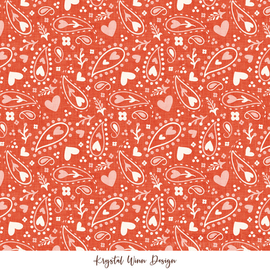 Cowboy Valentine Bandana Bright Red KW1432
