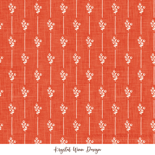 Cowboy Valentine Bud Stripe Bright Red KW1427
