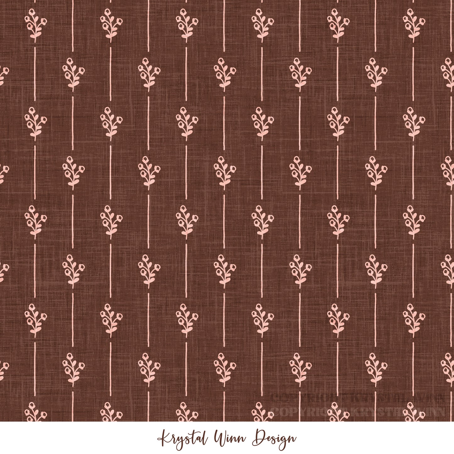 Cowboy Valentine Bud Stripe Brown KW1426
