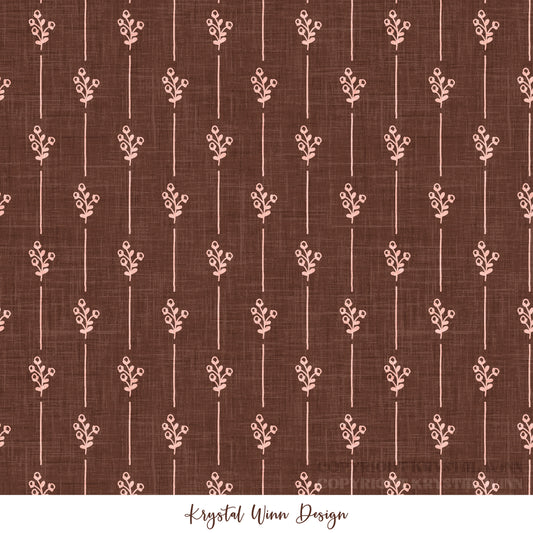 Cowboy Valentine Bud Stripe Brown KW1426
