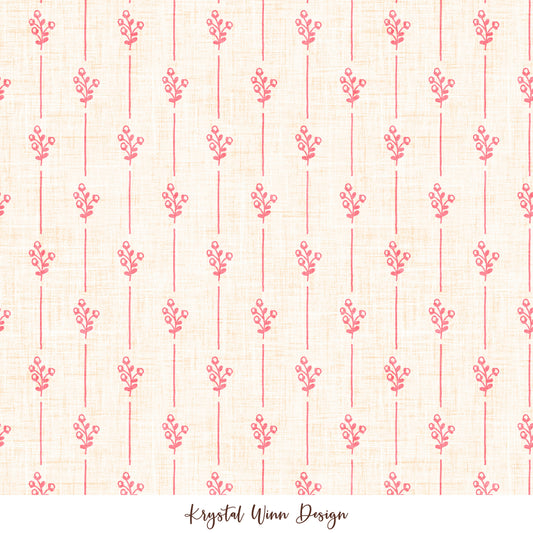 Cowboy Valentine Bud Stripe Cream KW1425