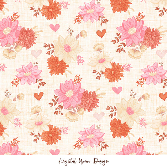 Cowboy Valentine Floral Cream KW1418