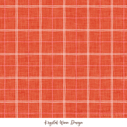 Cowboy Valentine Plaid Bright Red KW1408