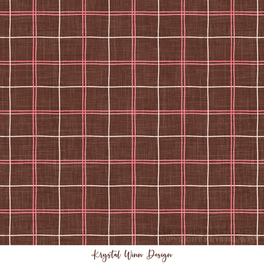 Cowboy Valentine Plaid Brown KW1407