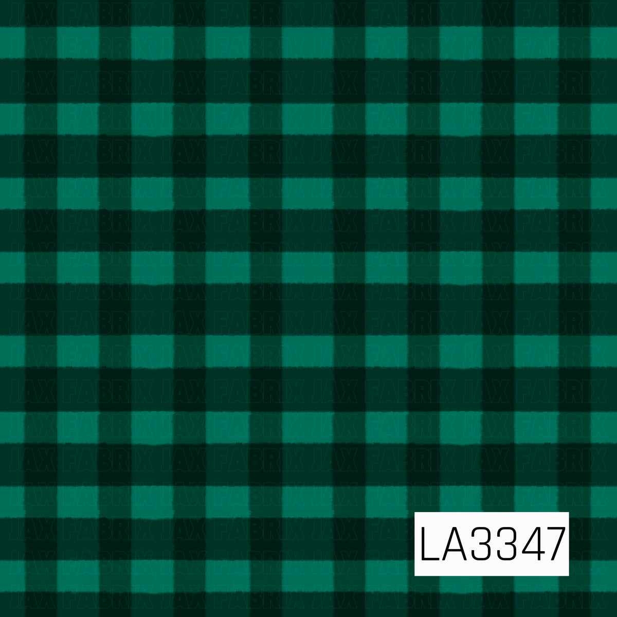A classic gingham plaid pattern featuring deep forest green and rich emerald green checks with a soft, hand-painted texture.
