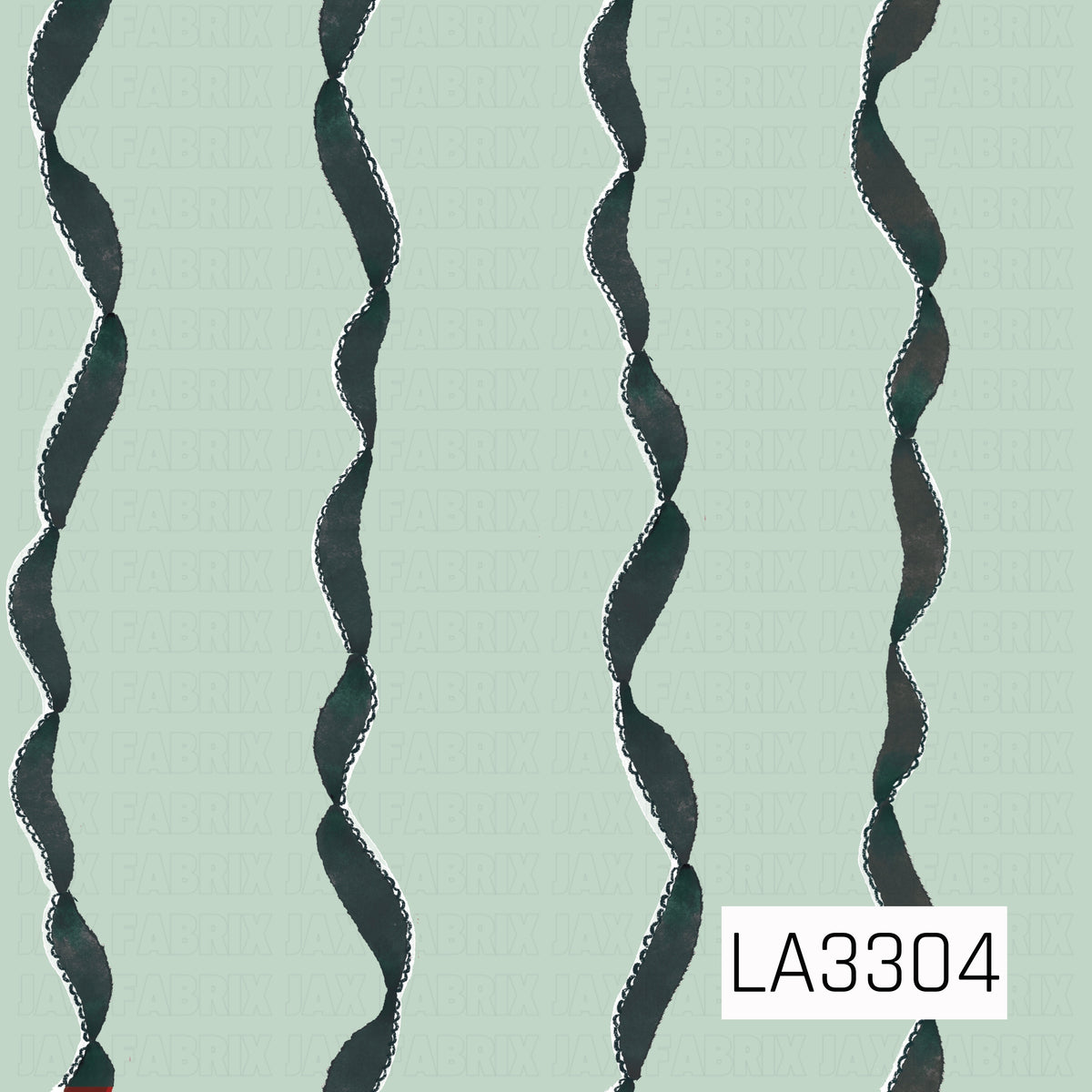 A classic Christmas pattern featuring dark forest green twisting ribbons arranged in vertical rows against a soft, pale mint green background. The tonal green palette gives it a subtle, vintage-inspired holiday feel.
