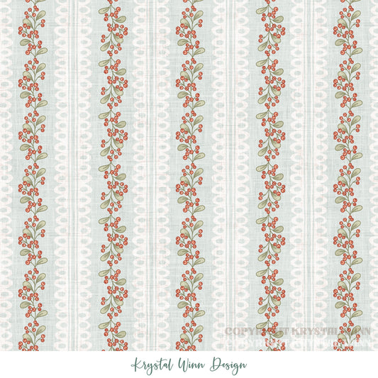 Dear Santa Berries and Lace Mint KW1384