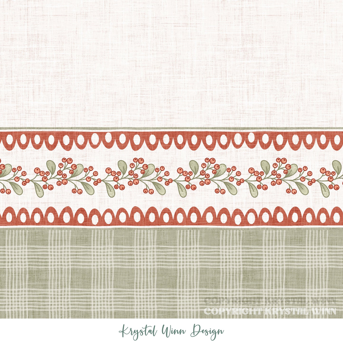 Dear Santa Border Berries and Lace KW1381