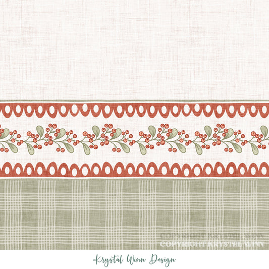 Dear Santa Border Berries and Lace KW1381