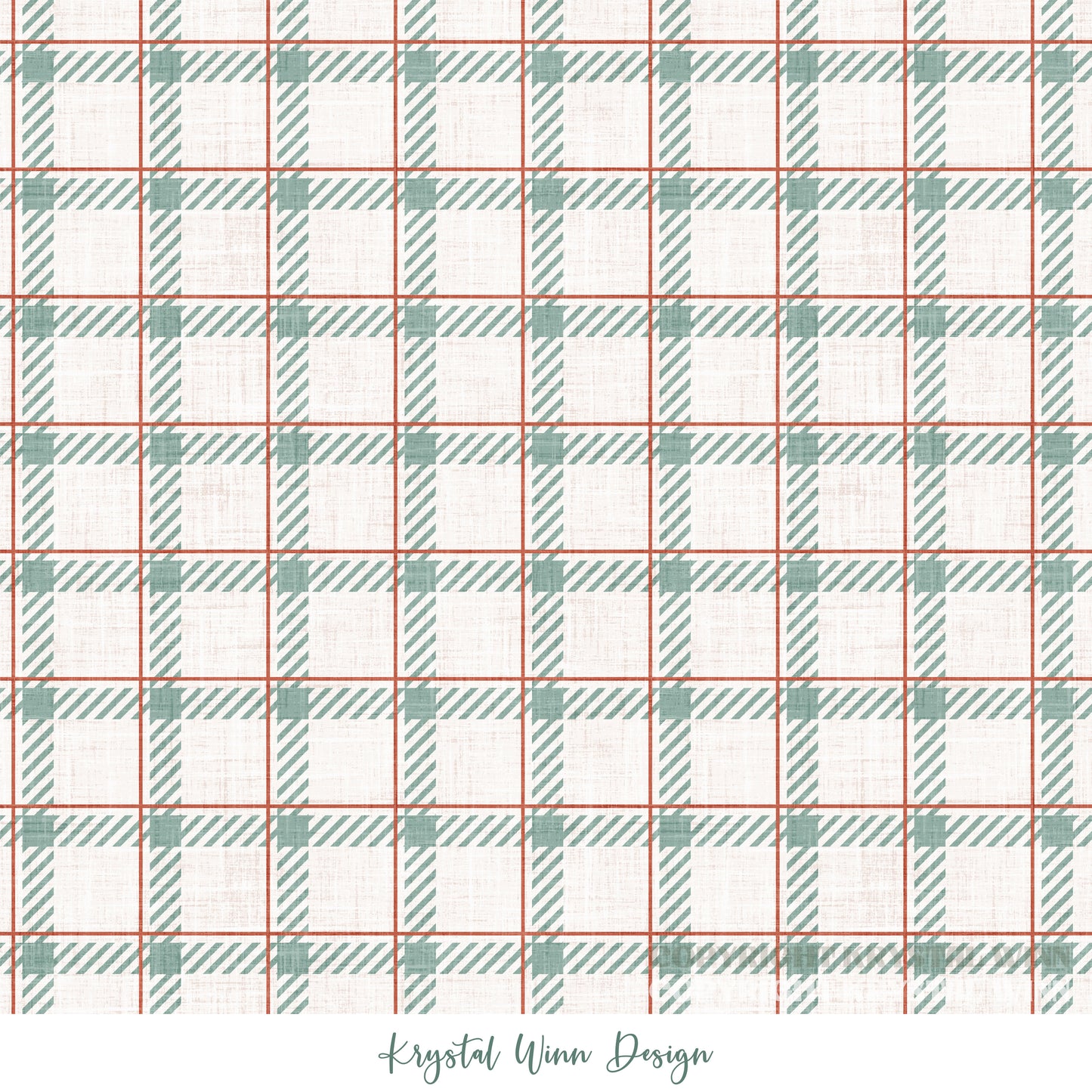 Dear Santa Plaid Teal KW1362
