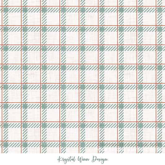 Dear Santa Plaid Teal KW1362