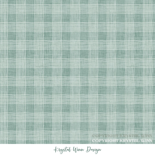Dear Santa Plaid Teal KW1358