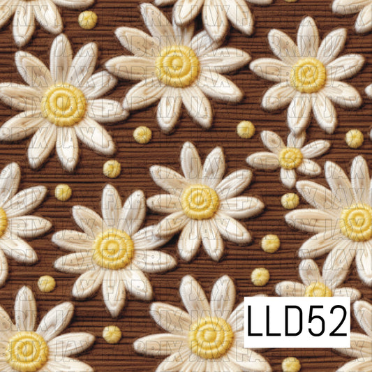 Embroidery Brown Daisies LLD52