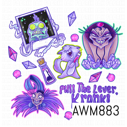Villain-inspired PNG clipart bundle featuring spooky purple-themed characters, glowing crystal clusters, potion bottles, tiny pink skulls, and magical star accents. This transparent-background design combines neon purple, lavender, pink, and lime green details with whimsical fantasy elements, making it perfect for coordinating projects, Halloween themes, and magical villain-inspired creations.