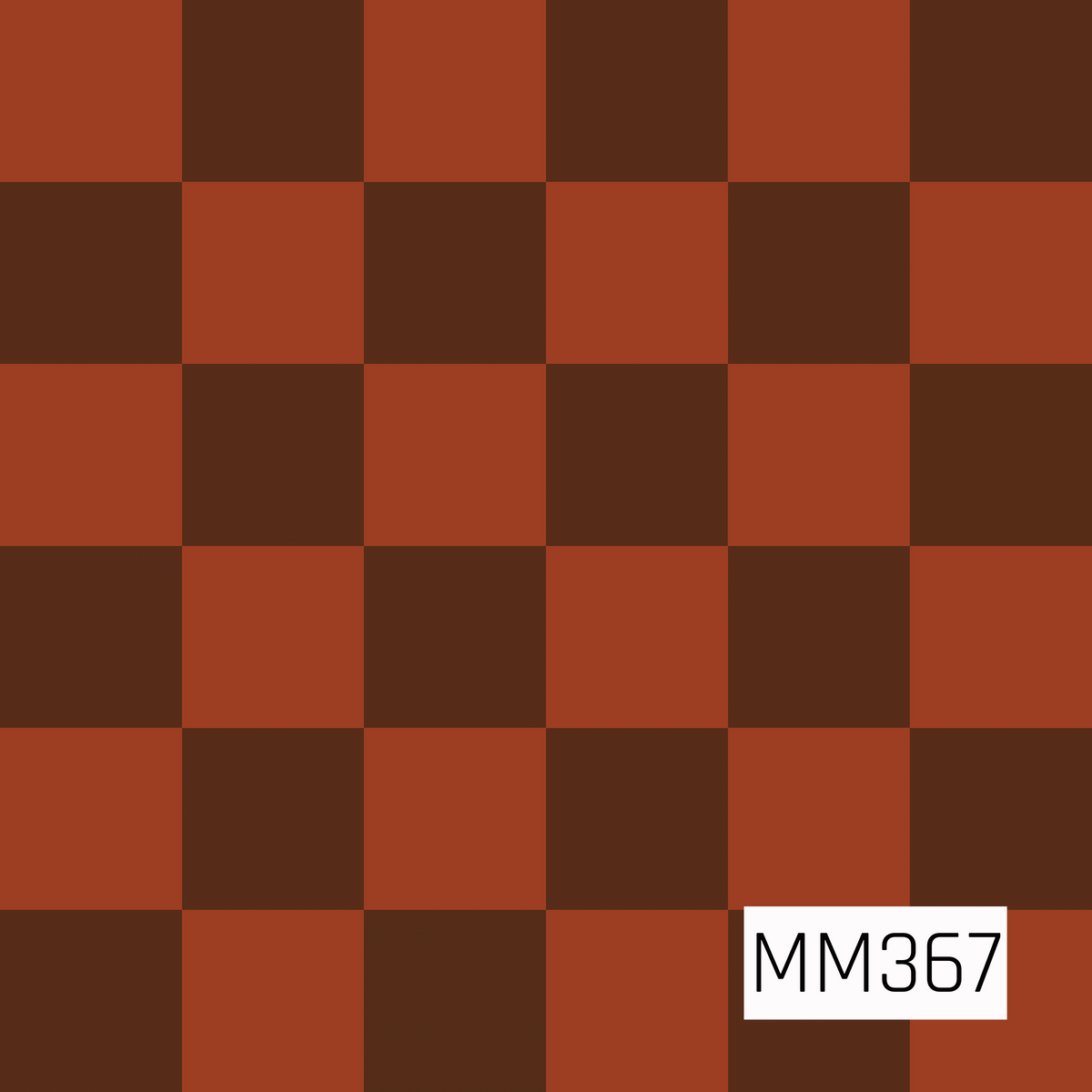 A classic checkerboard seamless pattern featuring alternating squares of rich chocolate brown and warm rust orange. The earthy color palette gives the bold geometric design a cozy retro fall feel.
