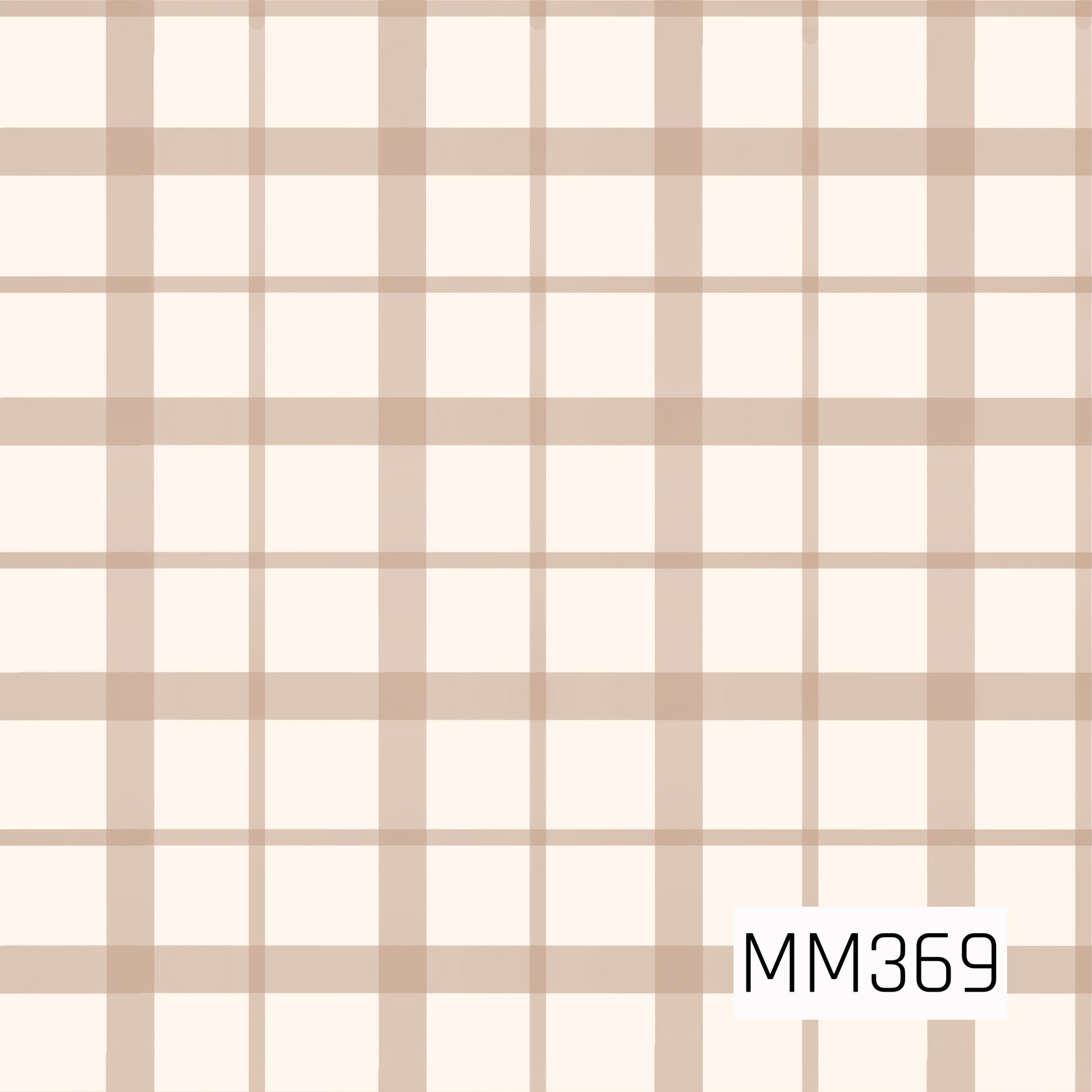 A soft neutral seamless plaid pattern featuring warm beige and taupe lines layered over a creamy ivory background. The simple oversized grid gives it a cozy, classic look with a subtle modern farmhouse feel.

