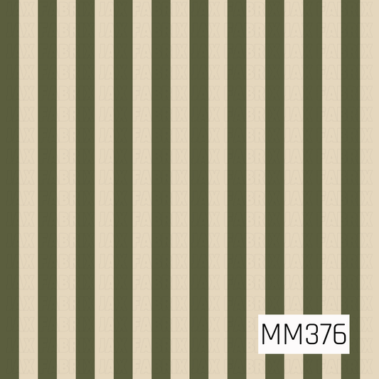 A classic vertical stripe pattern featuring alternating olive green and warm cream bands. The muted earthy color palette gives the design a simple, vintage-inspired fall look.
